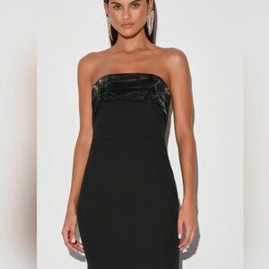 Lulus - Brilliantly Bold Black Strapless Mermaid Maxi Dress